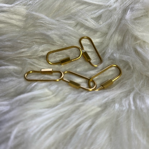Stainless Steel Screw lock carabinier-Gold - Picture 1 of 4